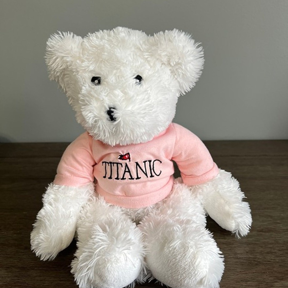 Unipak Titanic White Teddy Bear Plush Pink Hoodie Souvenir Nautical